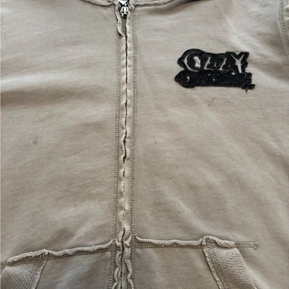 RARE OZZY OSBORNE chrome hearts style skull hoodie (distressed look) - Picture 5 of 11
